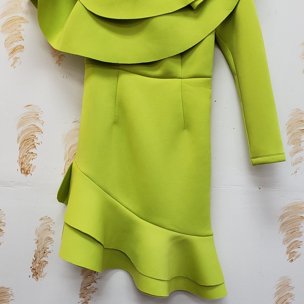 Green one shoulder mini dress - Picture 2 of 2